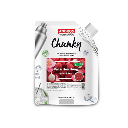 Andros Chunky Lychee with Rose 1kg